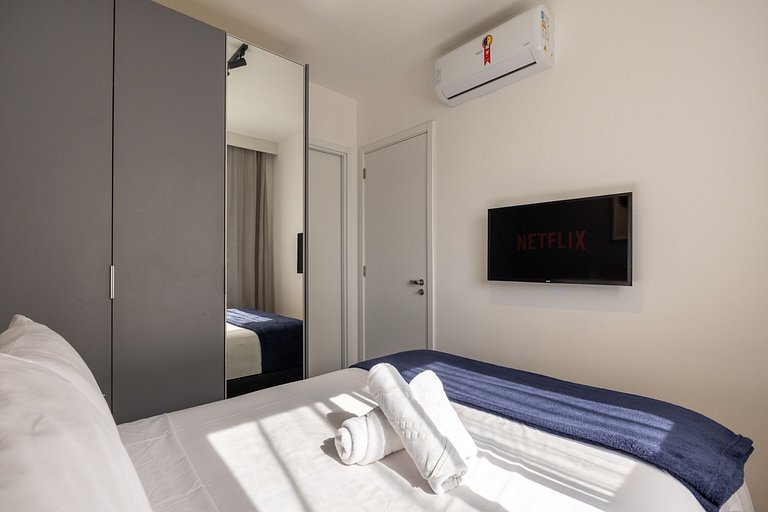 Apart 1 quarto 13º Piscina GYM Pq Ibira Wifi Rapid