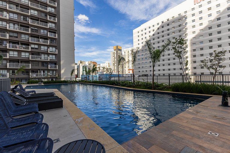 Apart 1 quarto 13º Piscina GYM Pq Ibira Wifi Rapid
