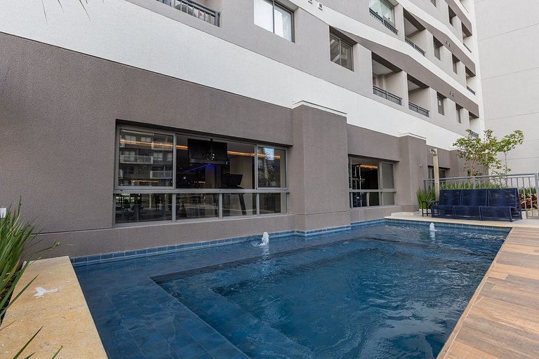 Apart 1 quarto 13º Piscina GYM Pq Ibira Wifi Rapid