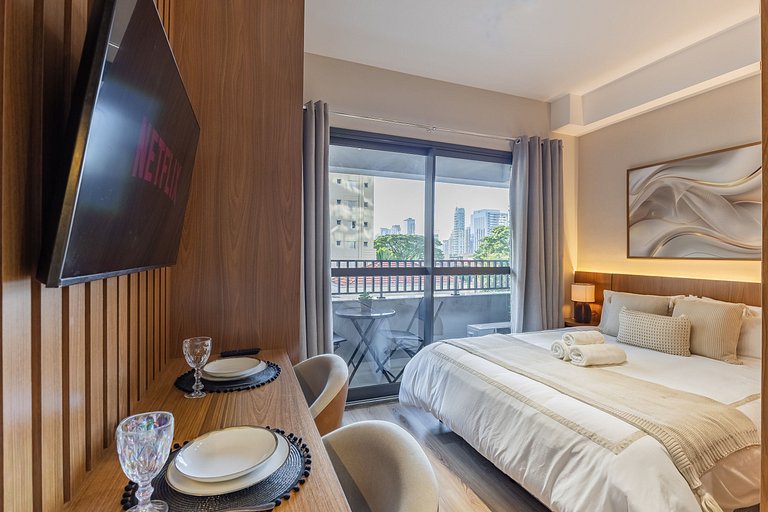 Studio Brooklin Premium 300m metrô, px Morumbis